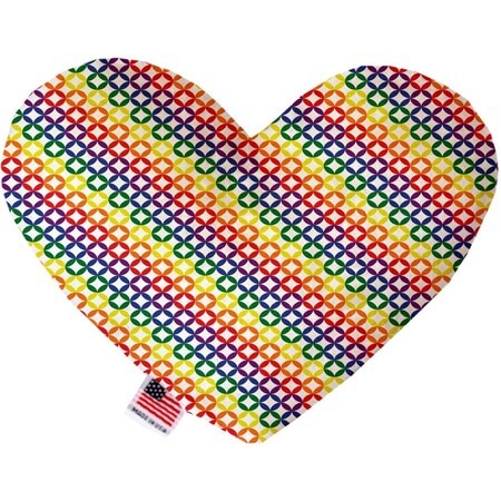 Mirage Pet Products Rainbow Bright Diamonds Canvas Heart Dog Toy 8 in. 1112-CTYHT8